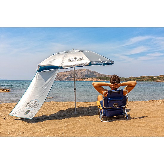 Oμπρέλα Θαλάσσης Set Σκίαστρο Πασαλάκια 220/10 XL Αλουμινίου Αντιανεμική Μηχανισμό κλήσης  UPF50+ Ακτίνες FIBER GLASS MAUI & SONS 1981 Royal Blue 