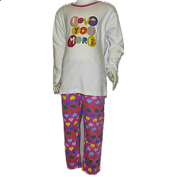Παιδική κοριτσίστικη πυτζάμα Ιn Fashion 35-113302 Λευκό-ροζ