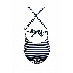 Κοριτσίστικο μαγιό Ολόσωμο Ρίγες GIRLS STRIPE 4-12 Ετών Blu4u 22315813-04 Μαύρο-Λευκό