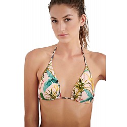 Γυναικείο μαγιό ρυθμιζόμενο τρίγωνο Bikini Top Floral Animal print Ενίσχυση BANANA LEAVES Blu4u 23366028-10 ΡΟΖ
