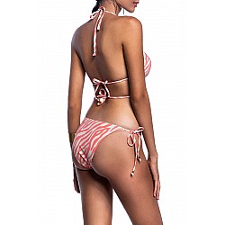 Γυναικείο μαγιό Brazilian Bikini Slip Χαμηλόμεσο Κορδόνια Animal Print Bluepoint 23065040-20 ΚΟΡΑΛΙ
