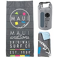 ΠΕΤΣΕΤΑ ΘΑΛΑΣΣΗΣ MICROFIBER 90x180cm σε αδιάβροχη θήκη 2lt Maui $ Sons  ORIGINAL SURF 4952