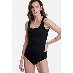 Γυναικείο τοπ Natural Bamboo με φαρδύ ραντάκι WALK W2202 Μαύρο
