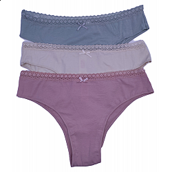 Γυναικείο Σλιπ brazilian 3Pack IDER 3073-1 Μπεζ-Σομόν-Βεραμάν