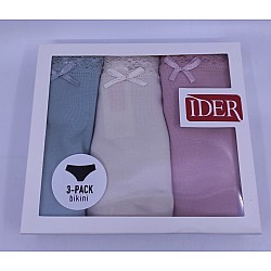 Γυναικείο Σλιπ brazilian 3Pack IDER 3073-1 Μπεζ-Σομόν-Βεραμάν