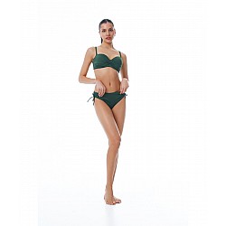 Γυναικείο μαγιό ψηλόμεσο bikini bottom με σούρα Bluepoint 25065096-26 ΠΡΑΣΙΝΟ