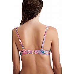 Γυναικείο Μαγιό Ενίσχυση Μπανέλα PUSH-UP Bikini Top PURPLE TROPICS BLU4U 23366026-11 Β CUP ΜΩΒ FLORAL