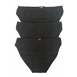 Γυναικείο Σλιπ Βαμβακερό bikini Tai 3/4 Δεν Διαγράφει 3Pack IDER 3083-3P ΜΑΥΡΟ