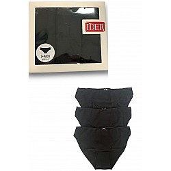 Γυναικείο Σλιπ Βαμβακερό bikini Tai 3/4 Δεν Διαγράφει 3Pack IDER 3083-3P ΜΑΥΡΟ