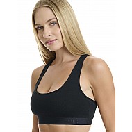 Γυναικείο Μπουστάκι Βαμβακερό bralette με λάστιχο φαρδιά τιράντα Walk W2251-1-02 ΜΑΥΡΟ  