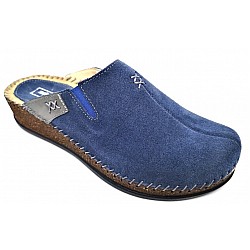 Γυναικείο σαμπό δερμάτινο Adam's 585-19507 Μπλέ