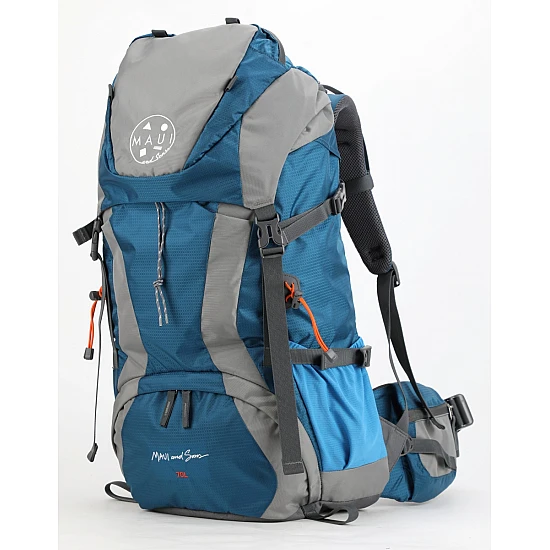 Σακίδιο πλάτης TREKING Ορειβατικό 70L αδιάβροχο ΜΑUI & SONS 2710 Μπλε