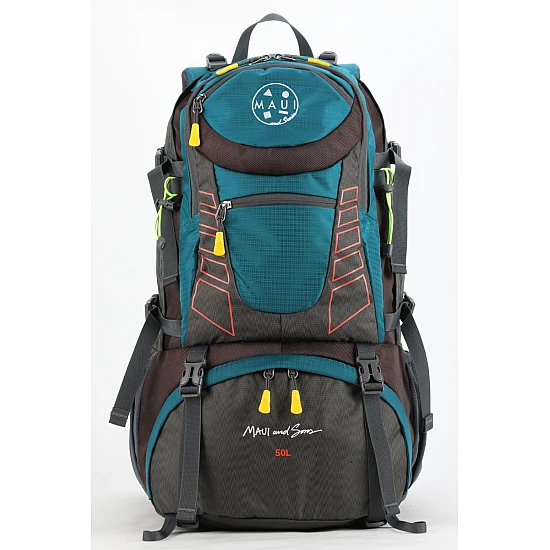 Σακίδιο πλάτης TREKING Ορειβατικό 50L αδιάβροχο ΜΑUI & SONS 2712 Μπλε-Γκρι