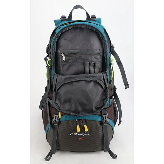 Σακίδιο πλάτης TREKING Ορειβατικό 50L αδιάβροχο ΜΑUI & SONS 2712 Μπλε-Γκρι