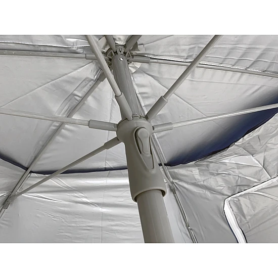 Oμπρέλα-Σκίαστρο Θαλάσσης 2 σε 1  240/6 Ακτίνες FIBER GLASS 8mm Πασαλάκια Μεταλλικός Άξονας SOLART 1533 Μπλε