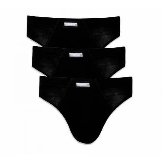Ανδρικό εσώρουχο slip MINERVA SPORTIES 23027-3 PACK ΜΑΥΡΟ