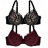 Σουτιέν Dorina Adrianne D01613X-Y5 χωρίς ενίσχυση 2 PACK-Μαύρο/Κόκκινο D CUP