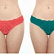Γυναικείο εσώρουχο Thong με δαντέλα 2 PACK WALK W2016-4 Κοραλί/Πετρολ