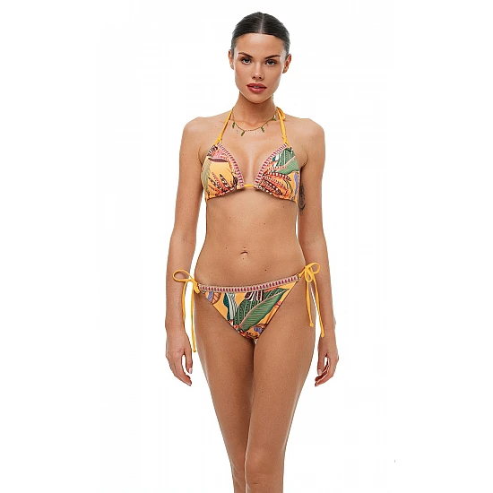 Γυναικείο μαγιό Bikini Bottom με κορδόνι BRAZILIAN HOT TROPIC Bluepoint 26065054-08 ΚΙΤΡΙΝΟ