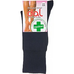 Γυναικεία Κάλτσα Βαμβακερή ONE SIZE  Medical Φαρμακευτική Χωρίς Λάστιχο DAL 1013-5207240006754 ΜΑΥΡΟ