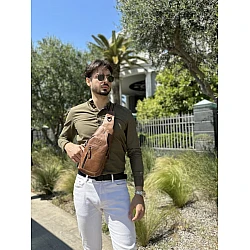 Δερμάτινο τσαντάκι crossbody Bull Captain XB 019 καφέ