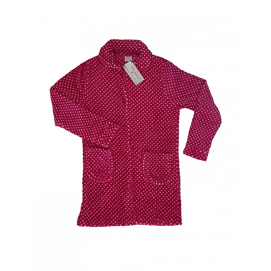 Γυναικεία Ρόμπα Χειμερινή με Κουμπιά Fleece Πουά Lydia Creations 22549 Μπορντό