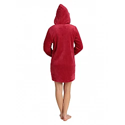 Γυναικεία Ρόμπα Χειμερινή Fleece Φερμουάρ Κουκούλα Lydia Creations 24593 ΚΟΚΚΙΝΟ