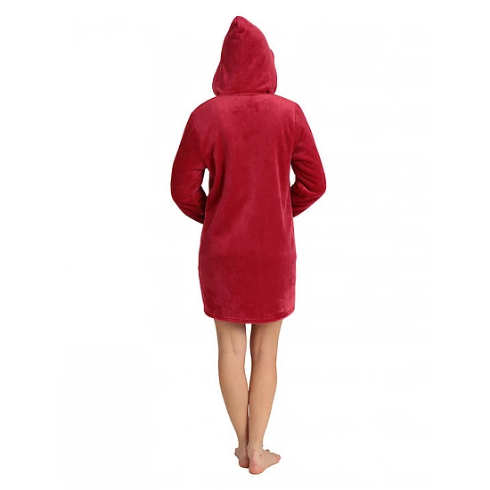 Γυναικεία Ρόμπα Χειμερινή Fleece Φερμουάρ Κουκούλα Lydia Creations 24593 ΚΟΚΚΙΝΟ
