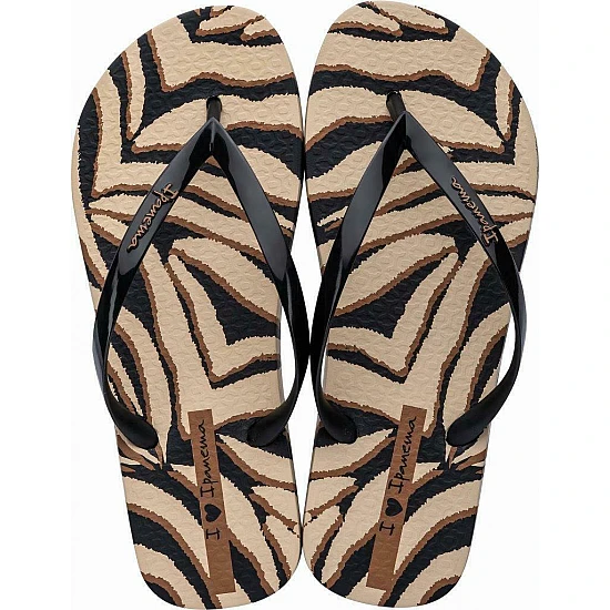 Γυναικεία Σαγιονάρα ANIMALE PRINT FEM IPANEMA 83162-20138 780-22318-1 BLACK BLACK BEIZE