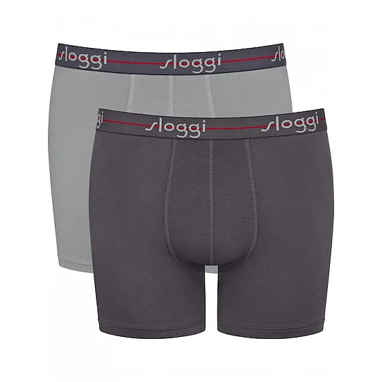 Ανδρικό εσώρουχό Βαμβάκι μπόξερ Boxer SLOGGI men Start Short C2P 10206948 -0034 BLACK COMBINATION-ΓΚΡΙ