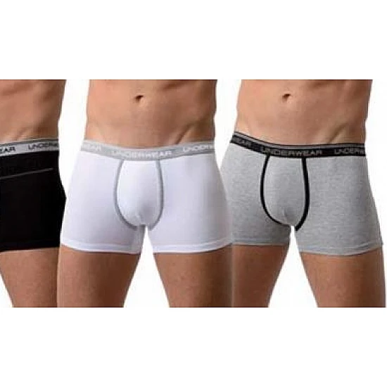 Ανδρικό Εσώρουχο BOXER Βαμβακερό PRIMAL-B001-UOMO -3 PACK ΜΑΥΡΟ-ΛΕΥΚΟ-ΓΚΡΙ