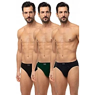 Ανδρικό εσώρουχο slip MINERVA SPORTIES 3 PACK 23027-162 ΜΑΥΡΟ-ΜΠΛΕ-ΚΥΠΑΡΙΣΣΙ