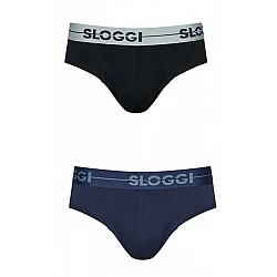 Ανδρικά Σλίπ 2Pack Sloggi Men GO ABC Natural H Midi C2P 10211231-M008 Μαύρο/Μπλε 