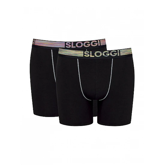 Ανδρικό εσώρουχό μπόξερ Boxer βαμβάκι 2Pack Sloggi Go ABC SHORT 10218499-0004 BLACK/BLACK