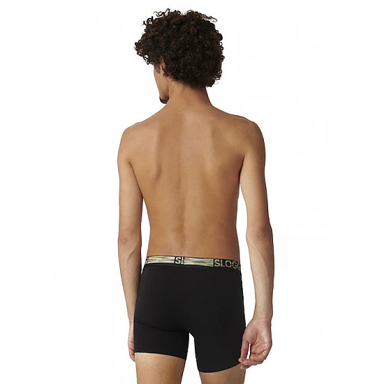 Ανδρικό εσώρουχό μπόξερ Boxer βαμβάκι 2Pack Sloggi Go ABC SHORT 10218499-0004 BLACK/BLACK