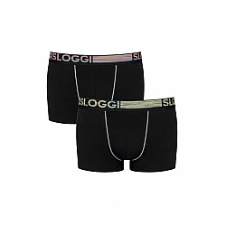Ανδρικό εσώρουχό μπόξερ Boxer βαμβάκι 2Pack Sloggi Go ABC Hipster 10218492-0004 ΜΑΥΡΟ/ΜΑΥΡΟ