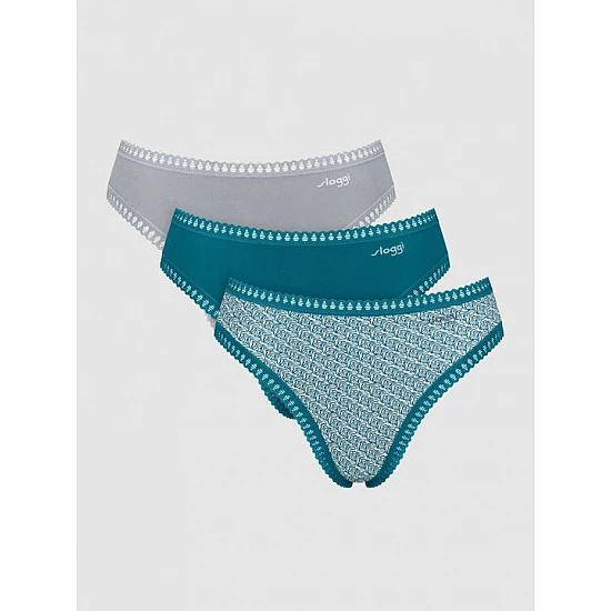 Γυναικείo εσώρουχo 3PACK TAI Sloggi GO Crush H High leg C3P 10219672-V022 ΠΕΤΡΟΛ ΓΚΡΙ ΕΜΠΡΙΜΕ