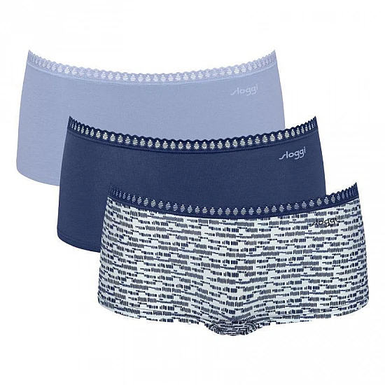 Γυναικείo εσώρουχo 3PACK sloggi GO Crush H Short C3P 10219652 -V003 - ΜΠΛΕ ΣΙΕΛ ΕΜΠΡΙΜΕ
