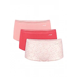 Γυναικείo εσώρουχo 3PACK sloggi GO Crush H Short C3P 10219652-M005 Λευκό-ροζ-κοραλί