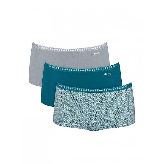 Γυναικείo εσώρουχo 3PACK sloggi GO Crush H Short C3P 10219652-V022 ΠΕΤΡΟΛ ΓΚΡΙ ΕΜΠΡΙΜΕ