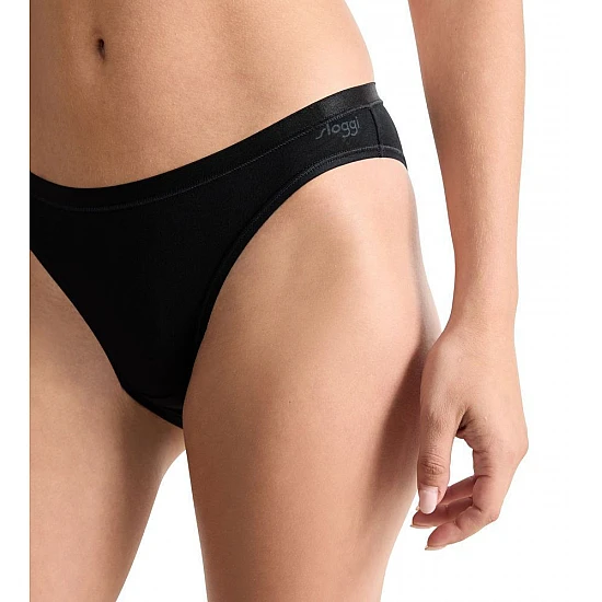 Γυναικεία slip 3 PACK 3 τεμαχίων Sloggi GO Daily Cotton Mini 10222320-0004 ΜΑΥΡΟ