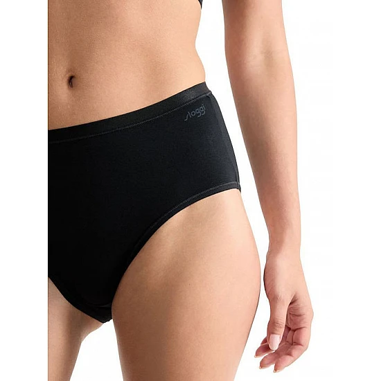 Γυναικεία slip 3 PACK 3 τεμαχίων Βαμβακερό Sloggi GO Daily Cotton MIDI 10222325-0004 ΜΑΥΡΟ