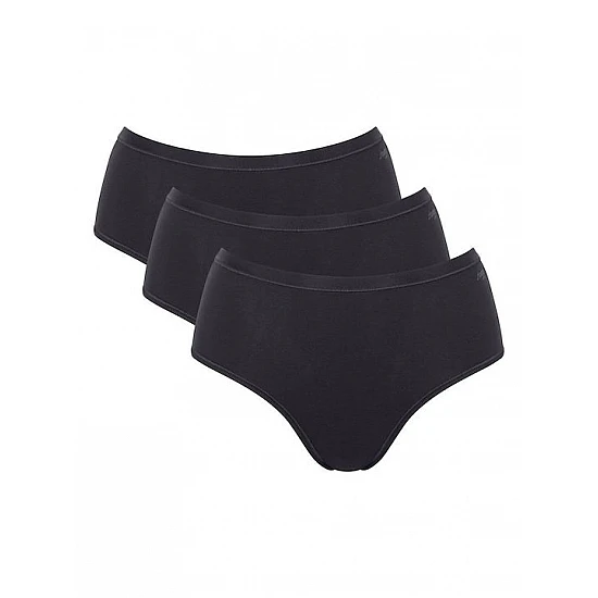 Γυναικεία slip 3 PACK 3 τεμαχίων Βαμβακερό Sloggi GO Daily Cotton MIDI 10222325-0004 ΜΑΥΡΟ