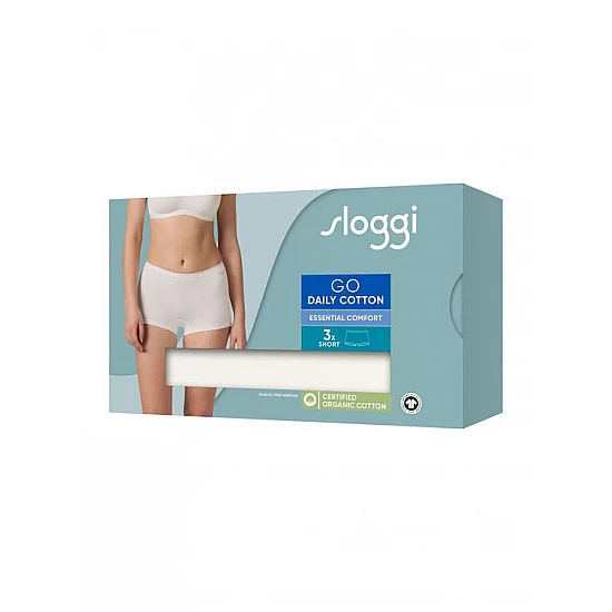 Γυναικεία slip Boxer 3 PACK 3 τεμαχίων Βαμβακερό Sloggi GO Daily  Short 10222337-00GZ Silk White