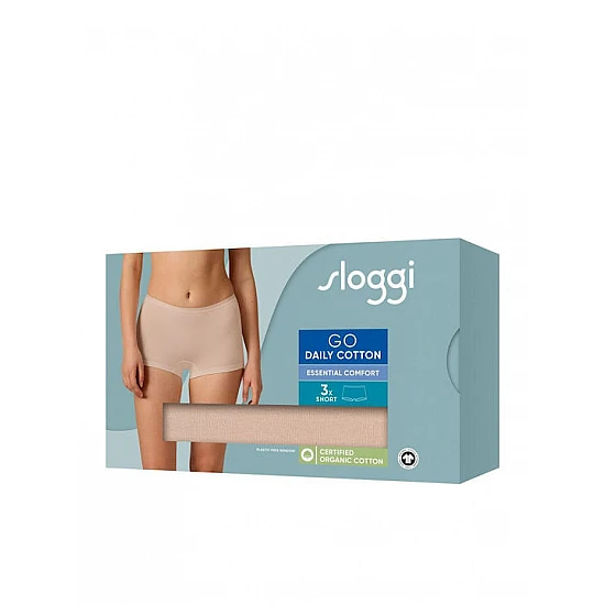 Γυναικεία slip Boxer 3 PACK 3 τεμαχίων Βαμβακερό Sloggi GO Daily  Short 10222337-00LZ BEIZE