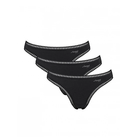 Γυναικείo εσώρουχo 3PACK sloggi GO Crush String C3P 10219704-0004-ΜΑΥΡΟ