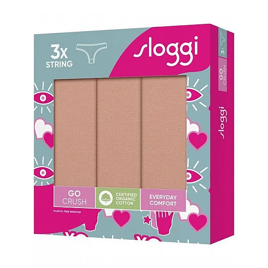Γυναικείo εσώρουχo 3PACK sloggi GO Crush String C3P 10219704-00ME-ΜΠΕΖ