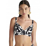 Γυναικείο μαγιό Bikini Top Strapless Blu4u 25366126D-02 D CUP Άσπρο-μαύρο