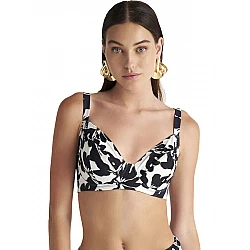 Γυναικείο μαγιό Bikini Top Strapless Blu4u 25366126D-02 D CUP Άσπρο-μαύρο