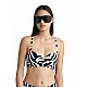 Γυναικείο Μαγιό Bikini Top Strapless Ντραπέ Μπανέλα BLU4U 25366174D-02 D Cup ΜΑΥΡΟ ΛΕΥΚΟ
